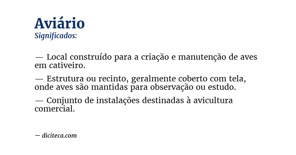 Significado de aviário