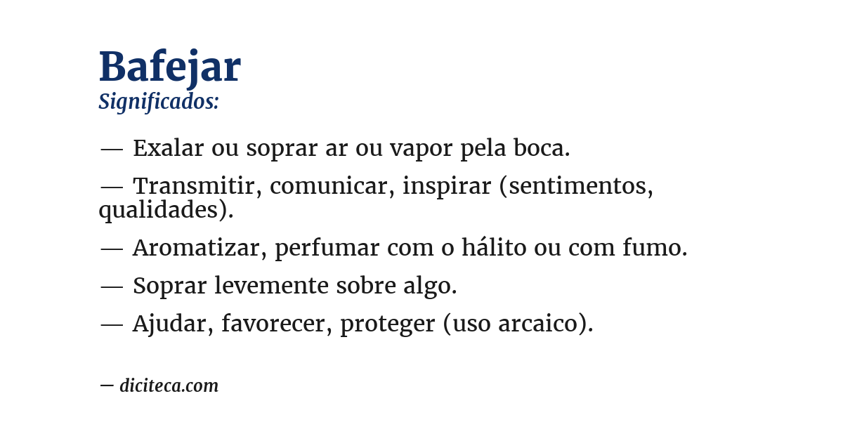 Significado de bafejar