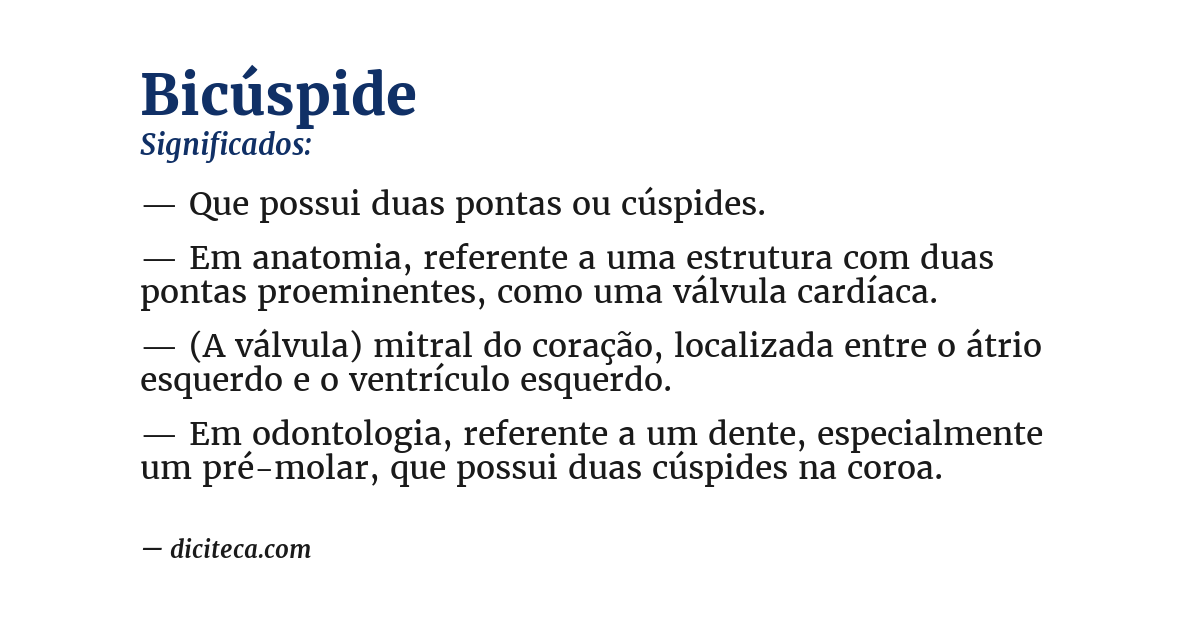 Significado de bicúspide