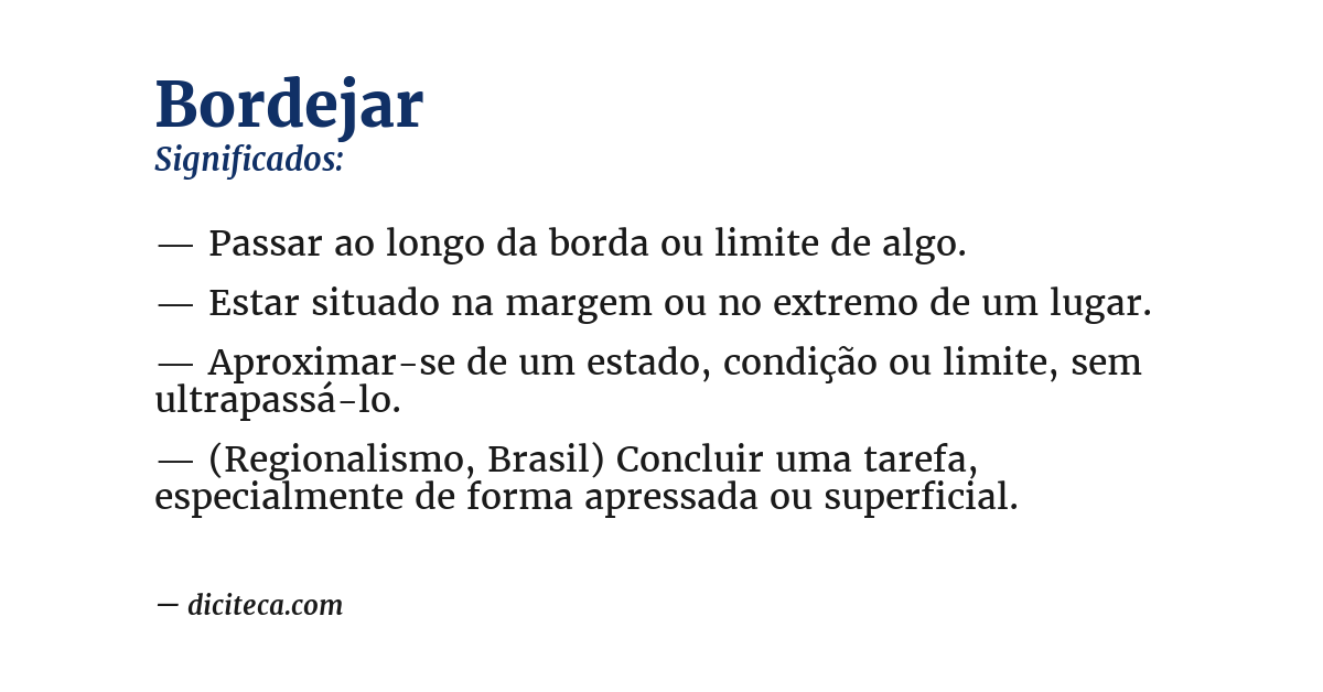 Significado de bordejar