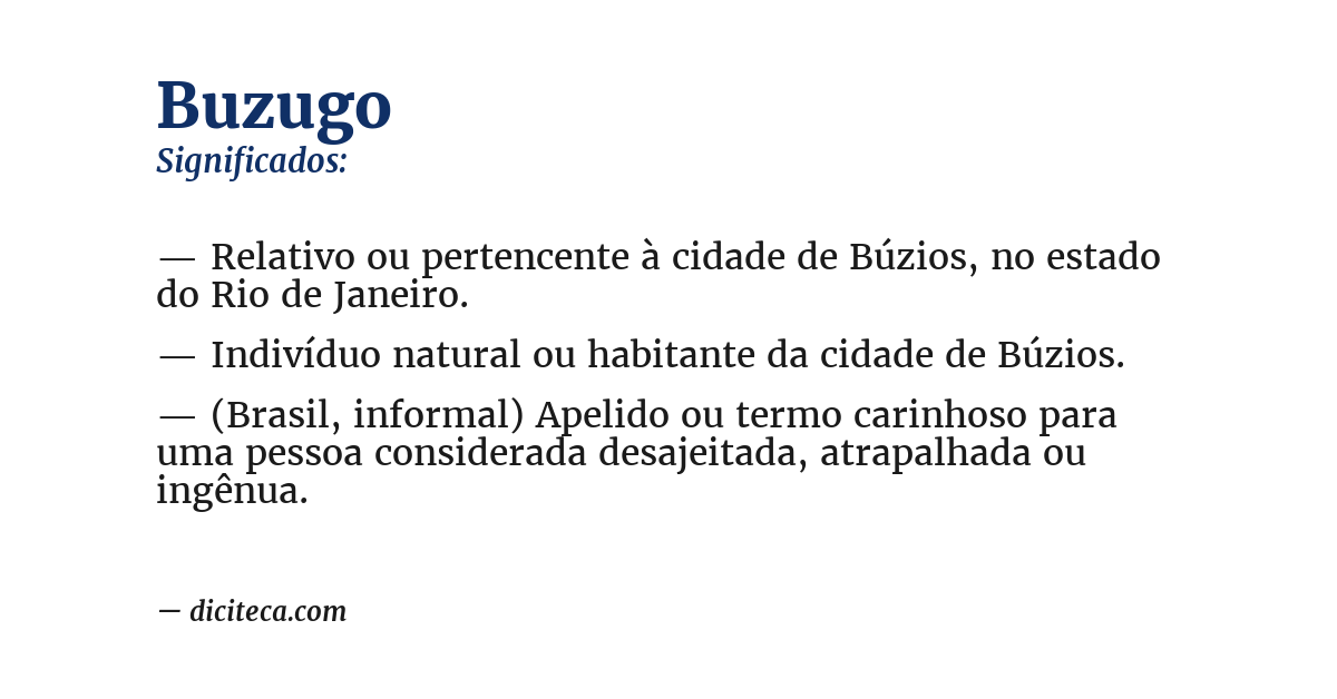 Significado de buzugo