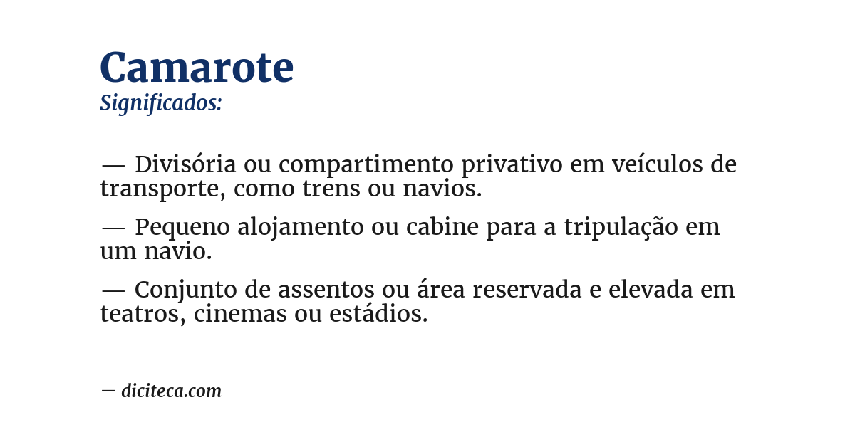 Significado de camarote