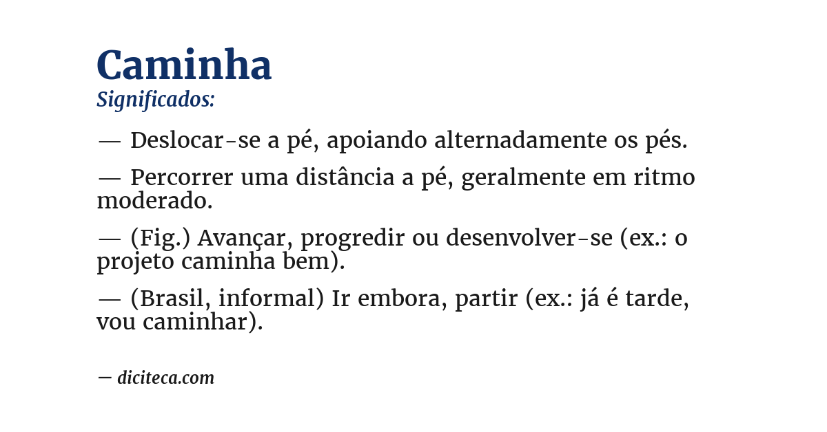 Significado de caminha
