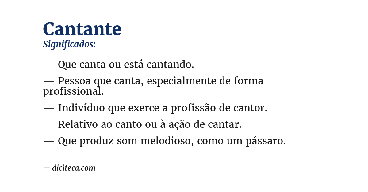 Significado de cantante