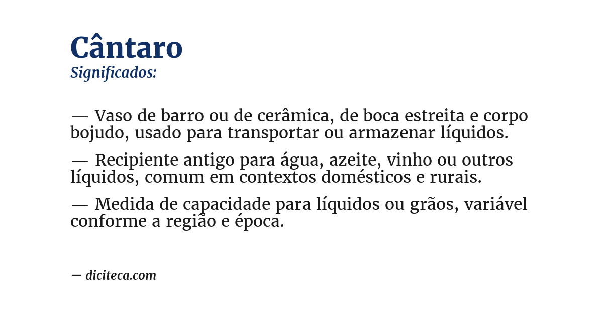 Significado de cântaro