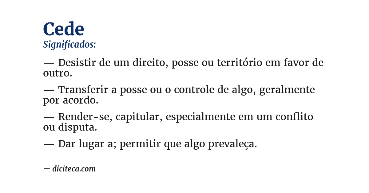 Significado de cede