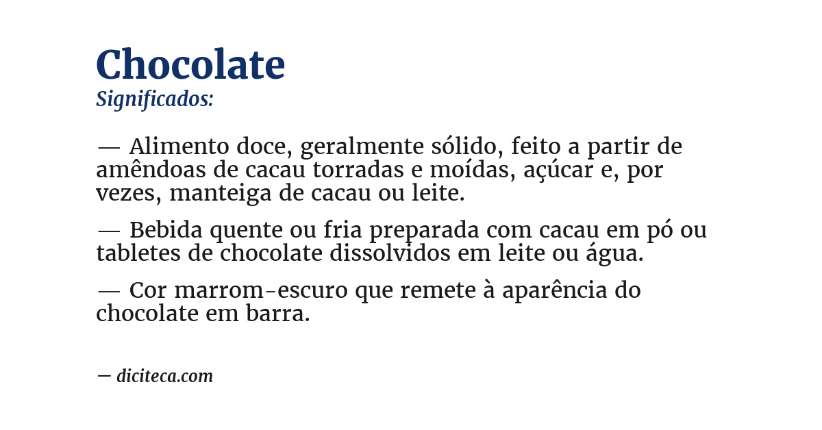Significado de chocolate