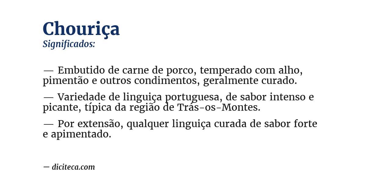 Significado de chouriça