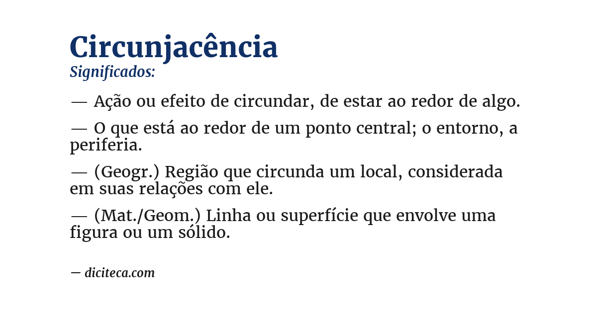 Significado de circunjacência