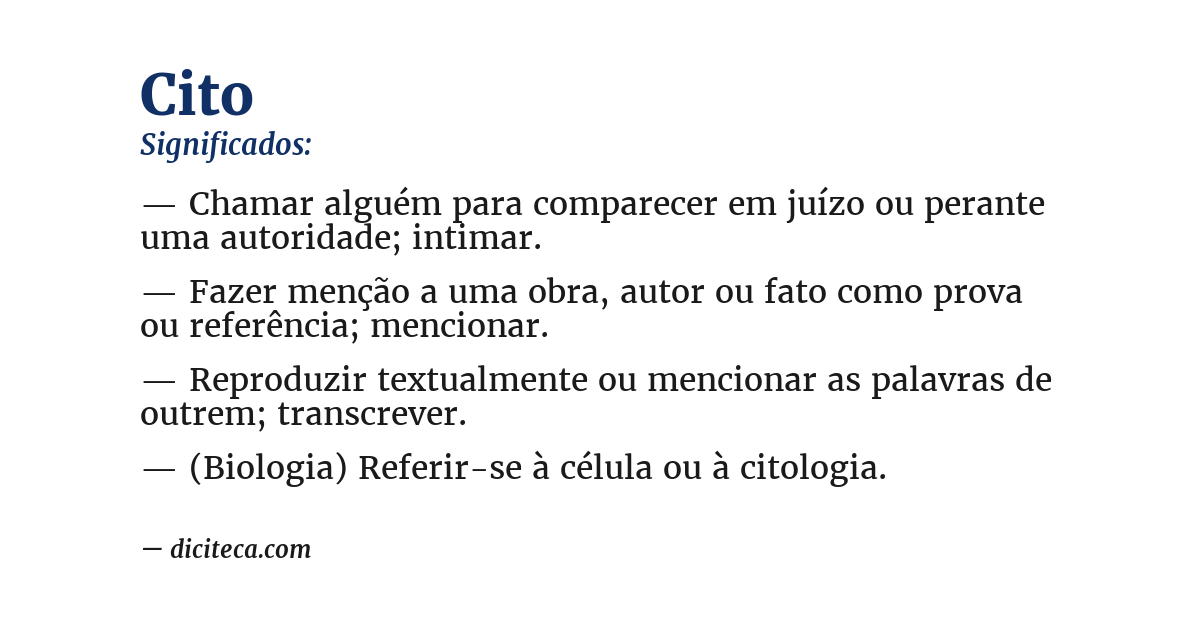 Significado de cito