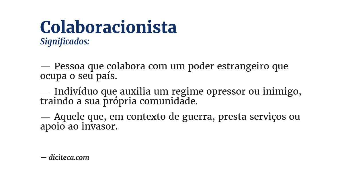 Significado de colaboracionista
