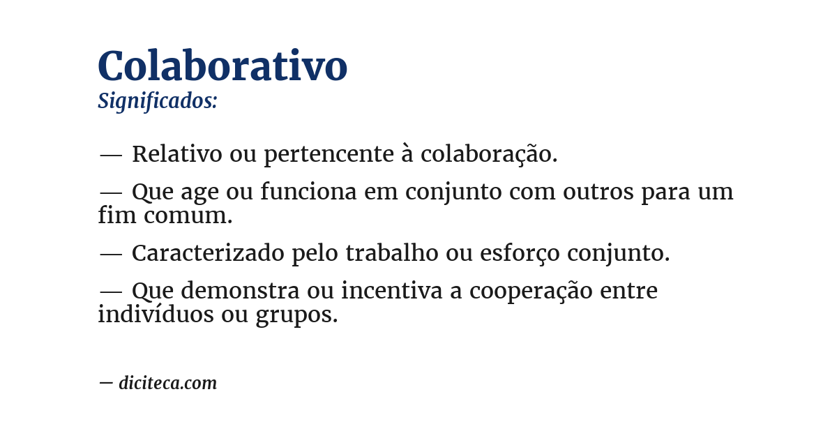 Significado de colaborativo