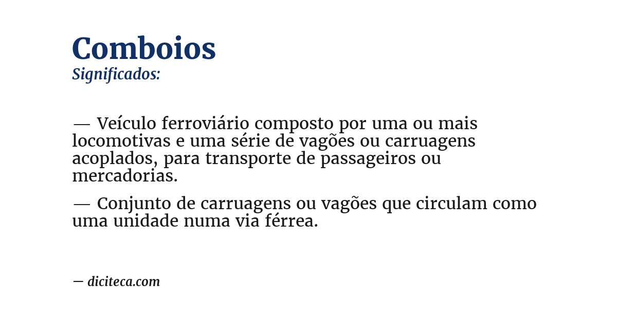 Significado de comboios