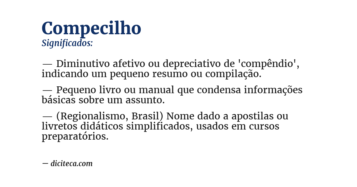 Significado de compecilho