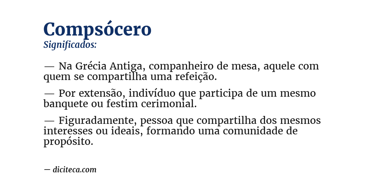 Significado de compsócero