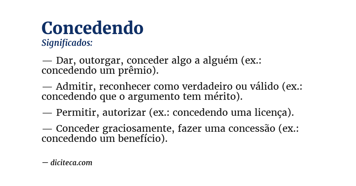 Significado de concedendo