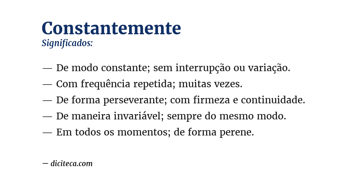 Significado de constantemente