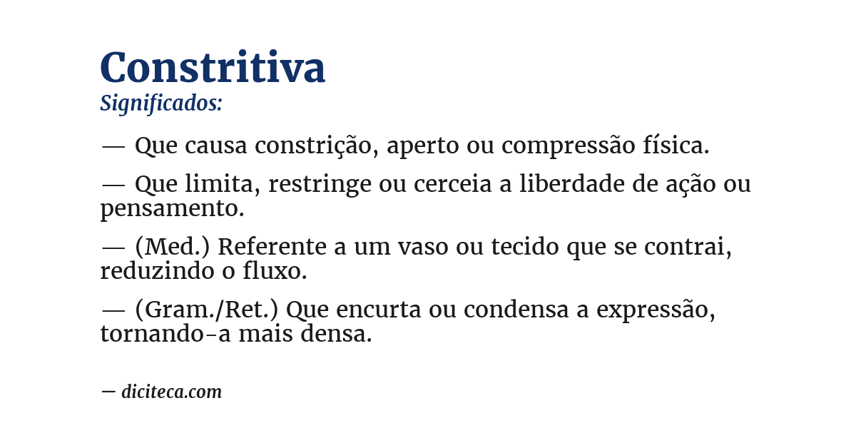 Significado de constritiva