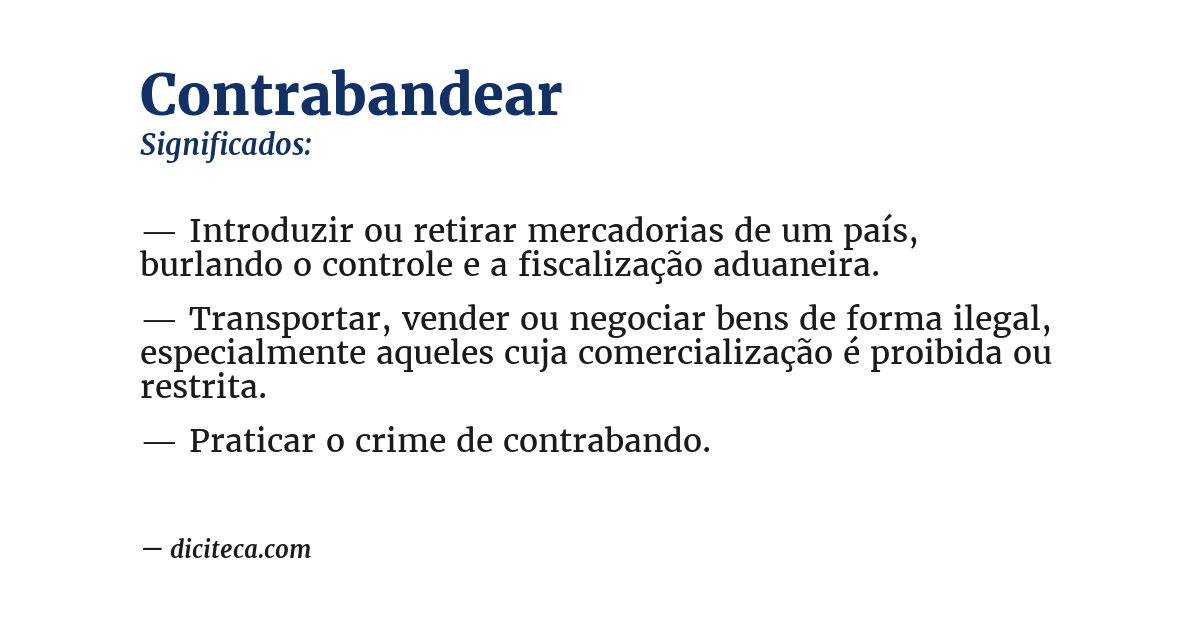 Significado de contrabandear