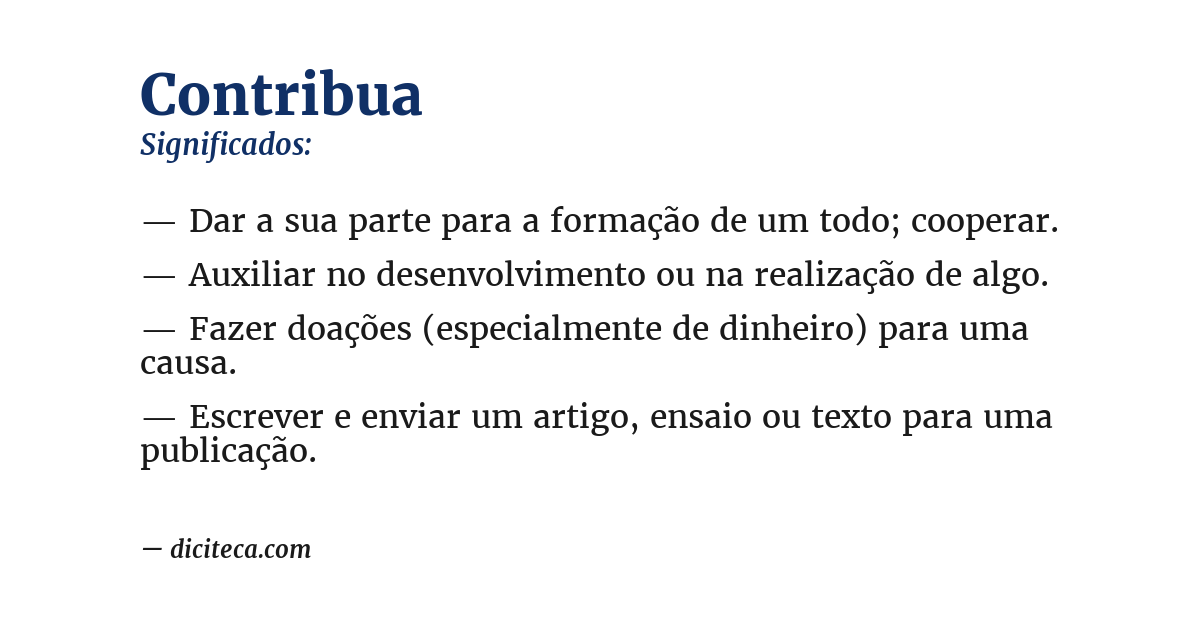 Significado de contribua