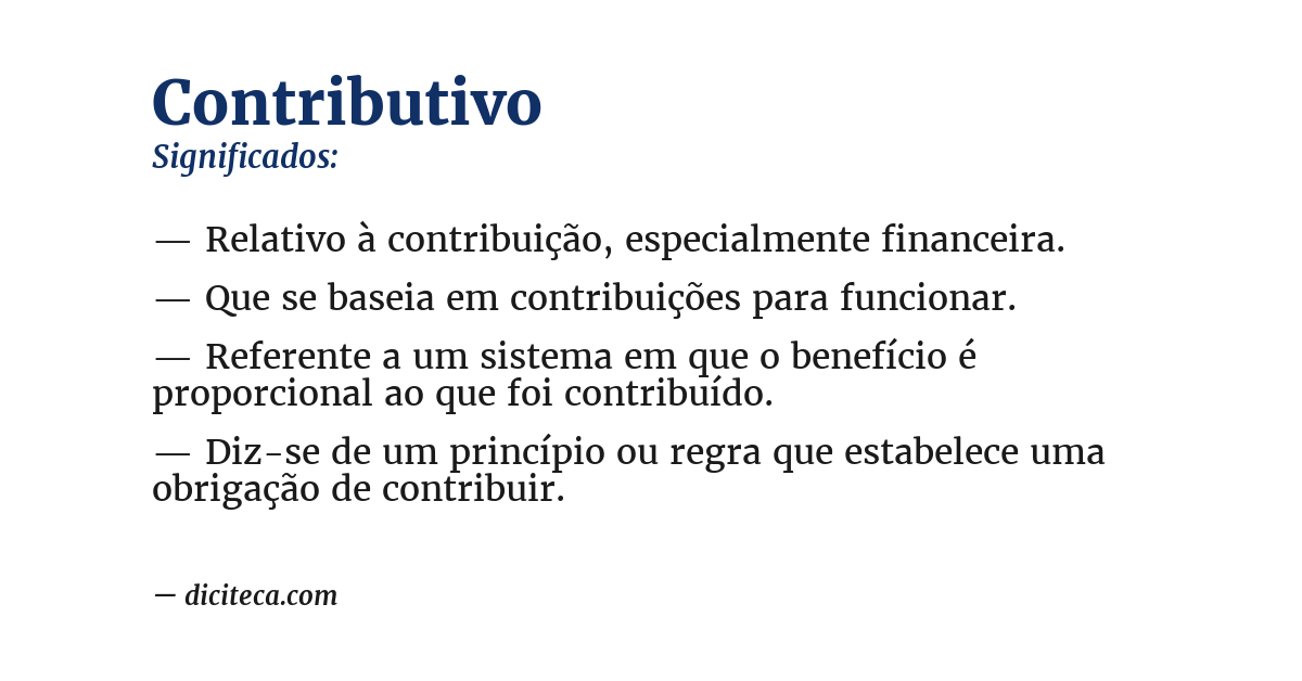 Significado de contributivo