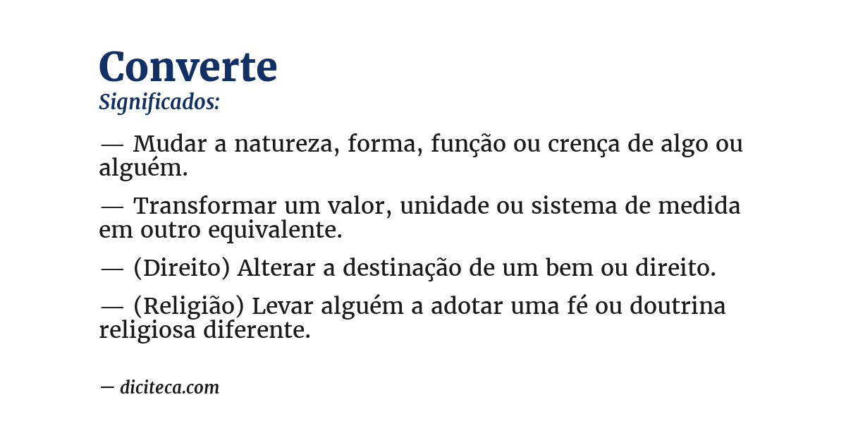 Significado de converte
