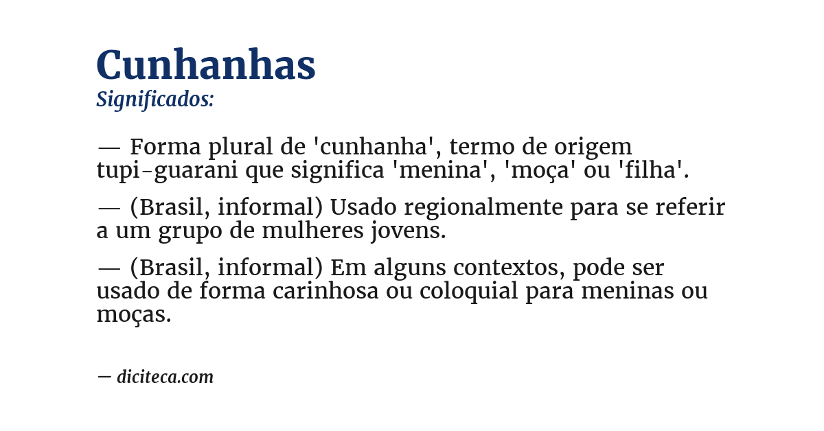 Significado de cunhanhas