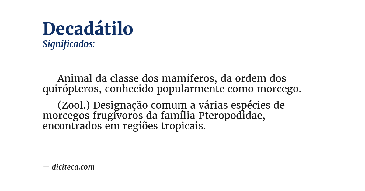 Significado de decadátilo