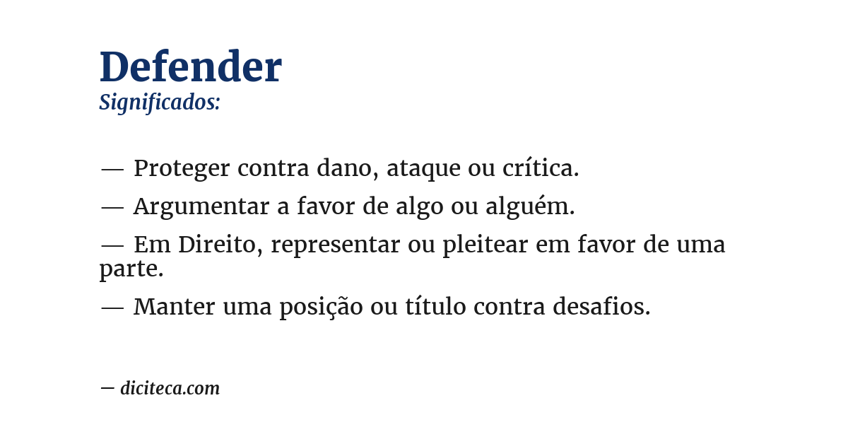 Significado de defender