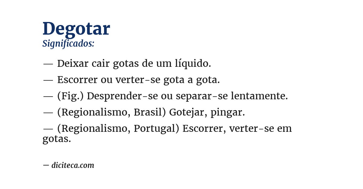 Significado de degotar