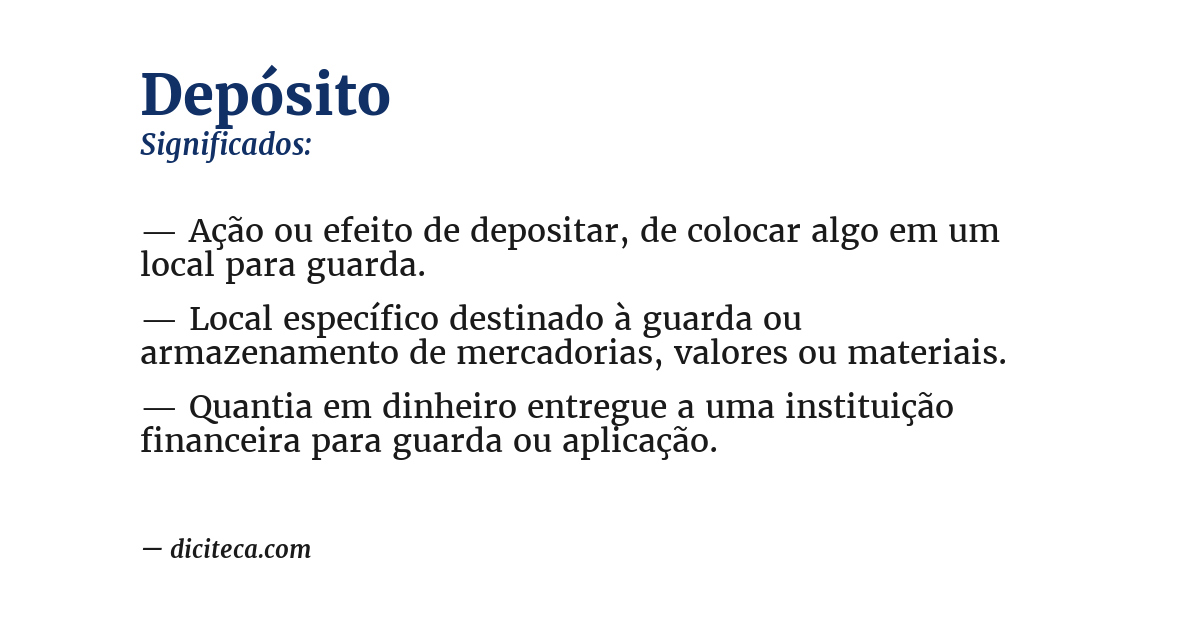 Significado de depósito