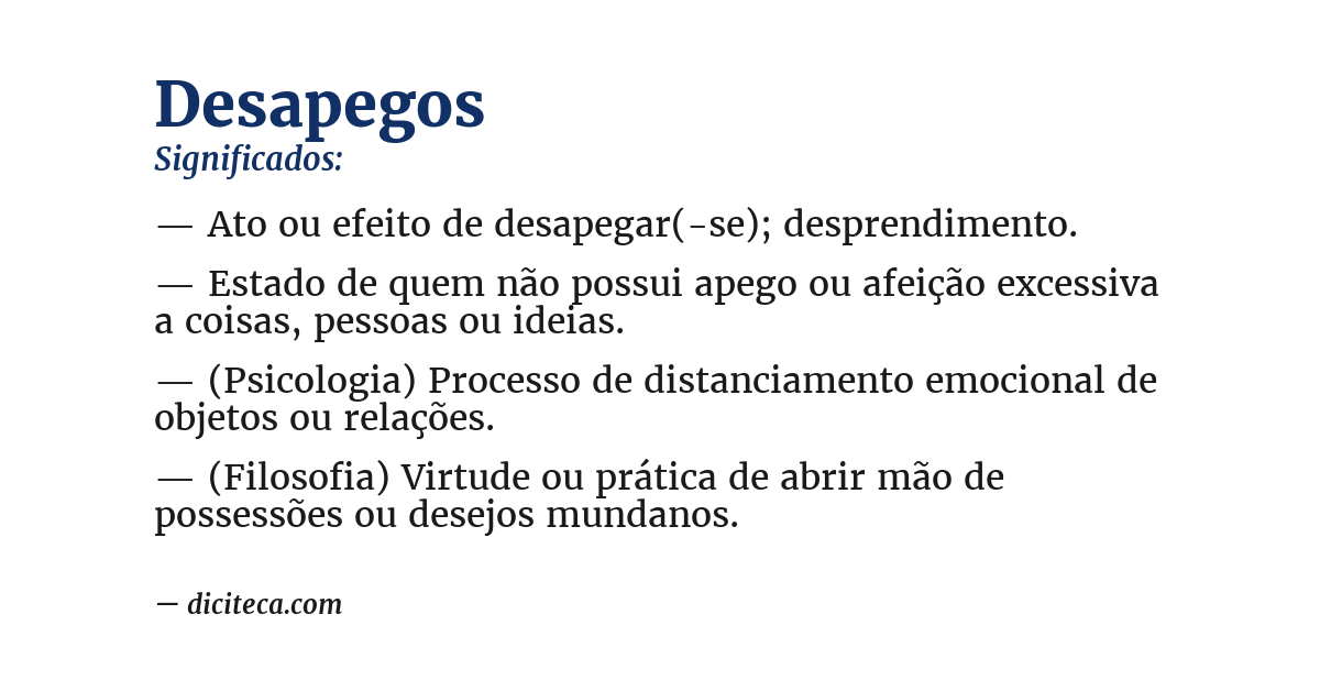 Significado de desapegos