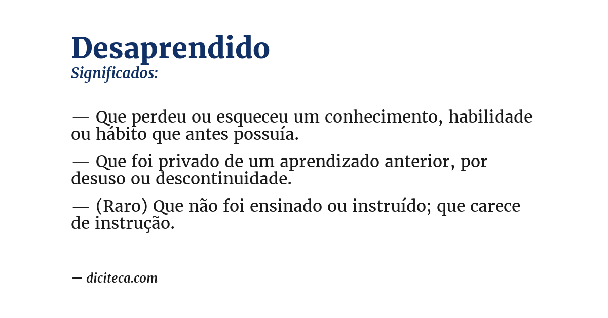 Significado de desaprendido