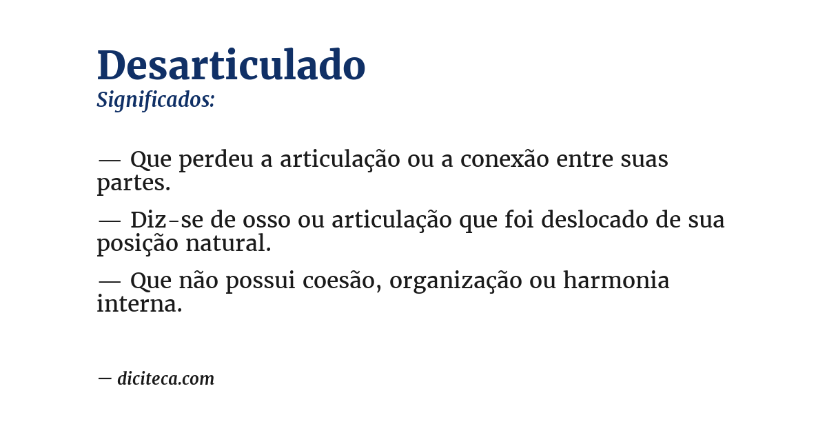 Significado de desarticulado