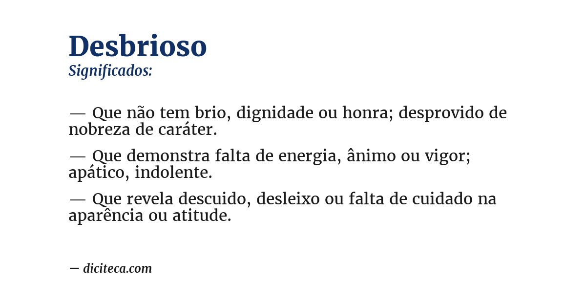 Significado de desbrioso