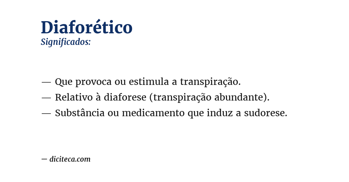 Significado de diaforético