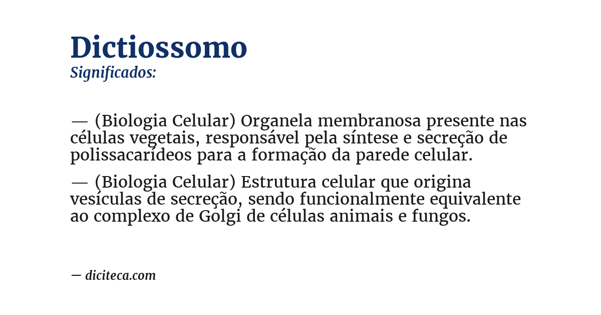 Significado de dictiossomo