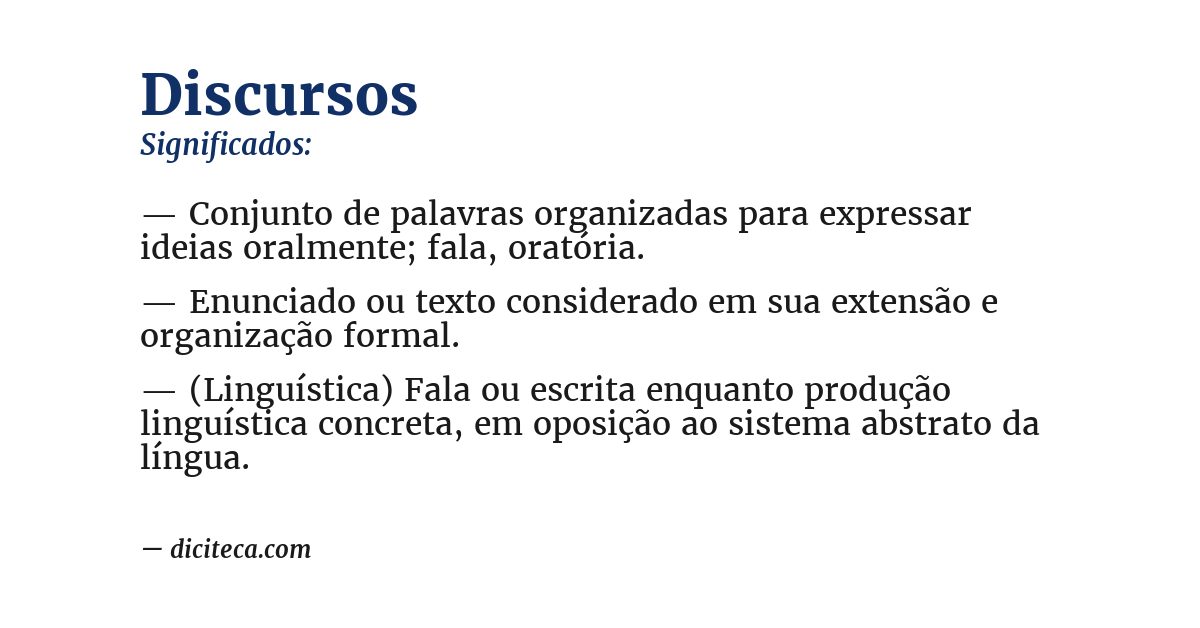 Significado de discursos