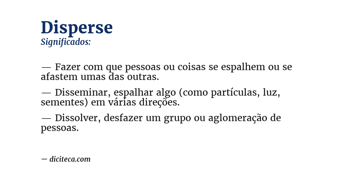 Significado de disperse