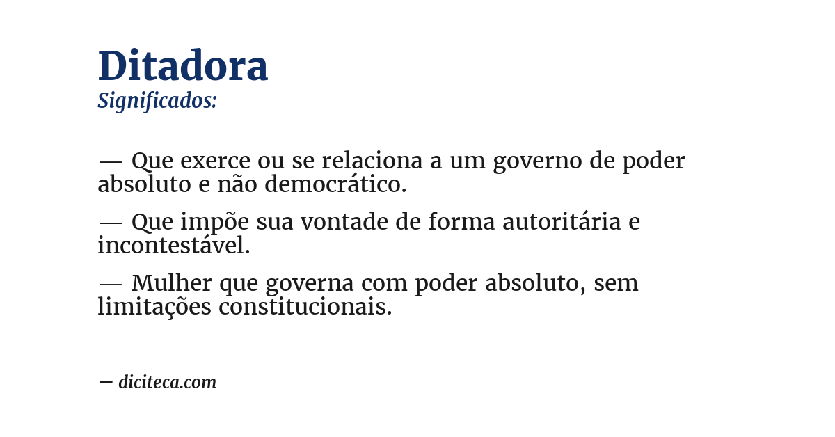 Significado de ditadora