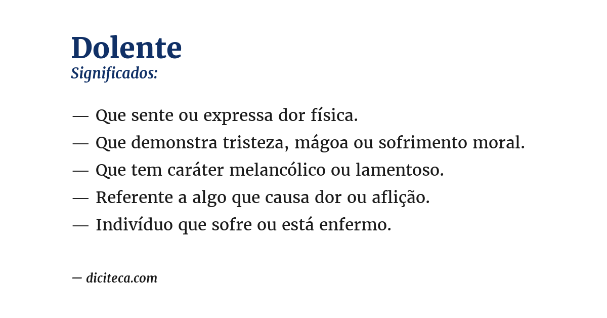 Significado de dolente