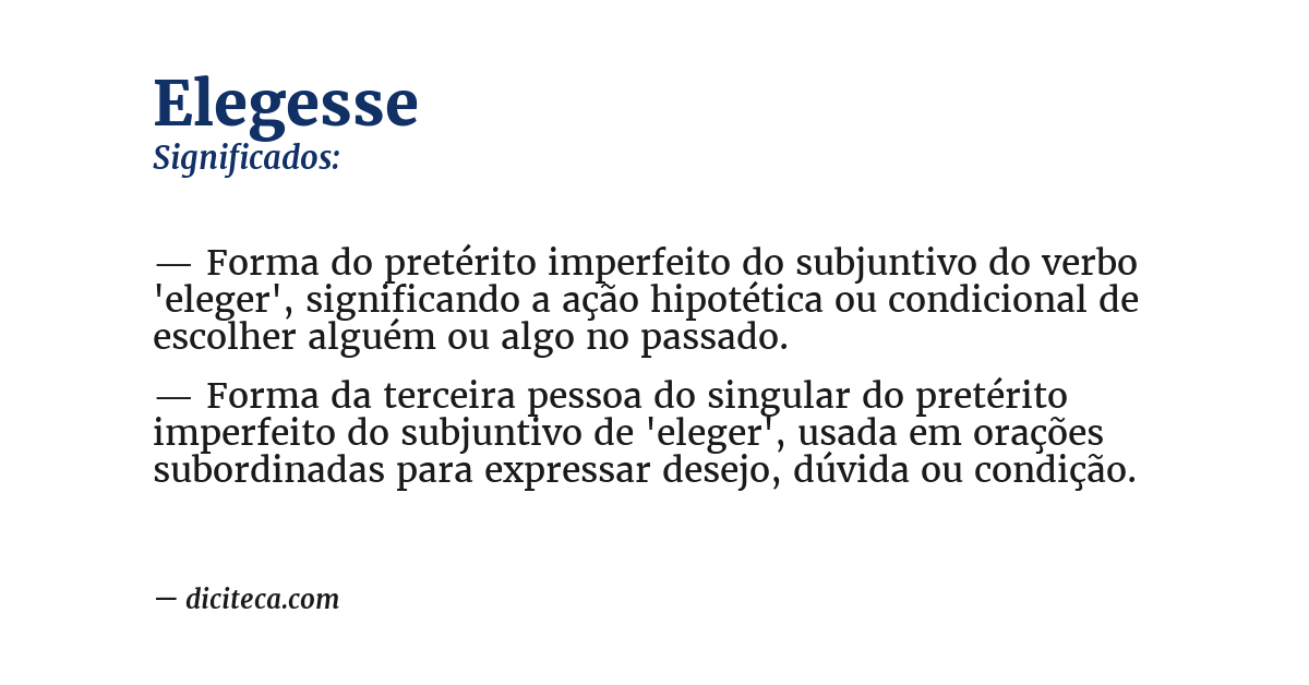 Significado de elegesse