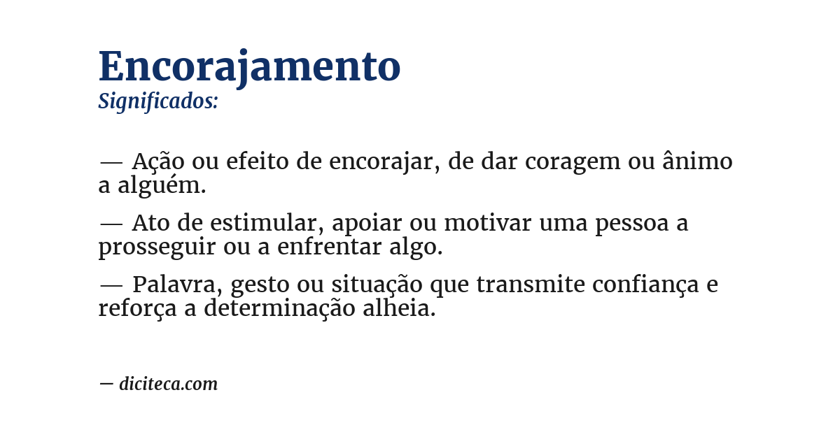 Significado de encorajamento