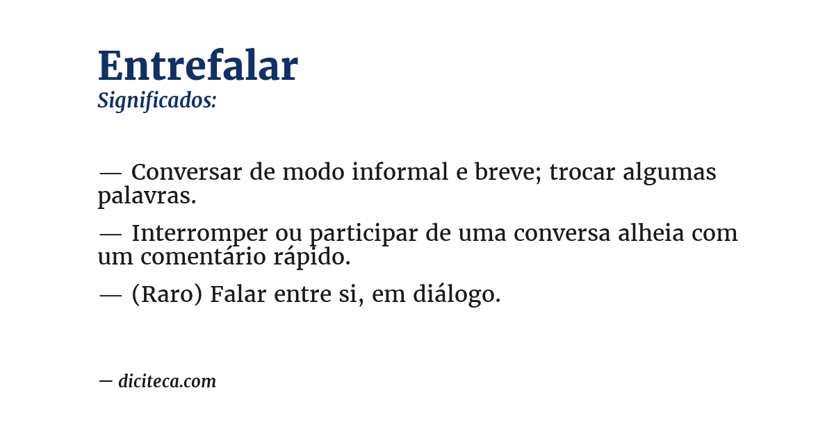 Significado de entrefalar