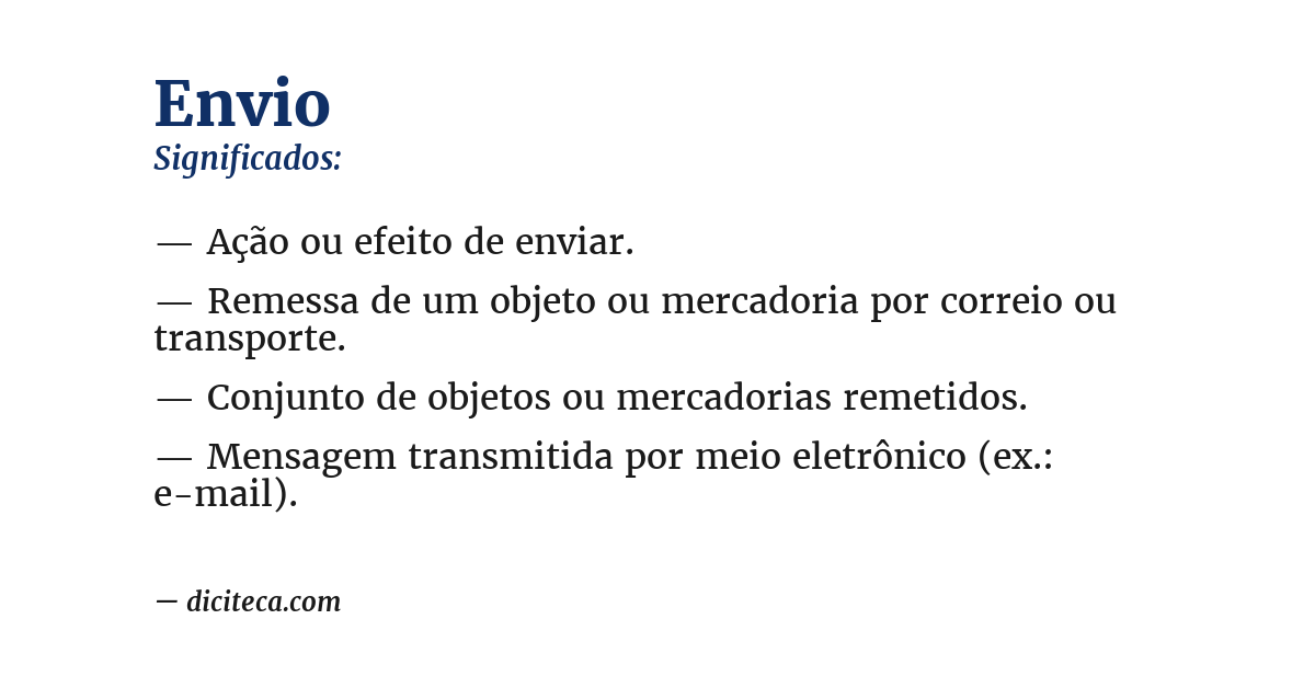 Significado de envio