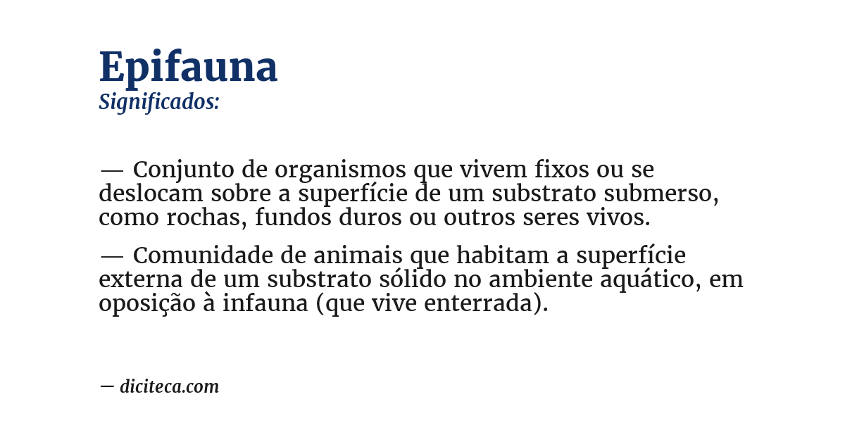 Significado de epifauna