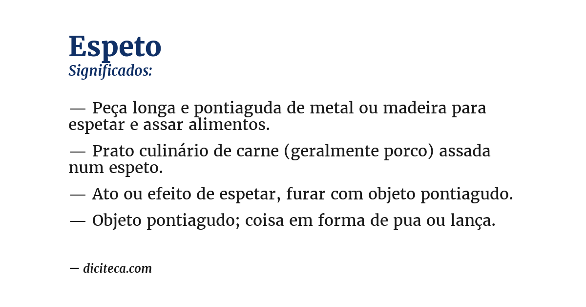 Significado de espeto