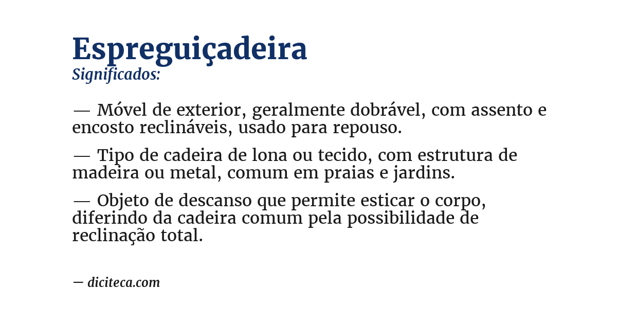Significado de espreguiçadeira