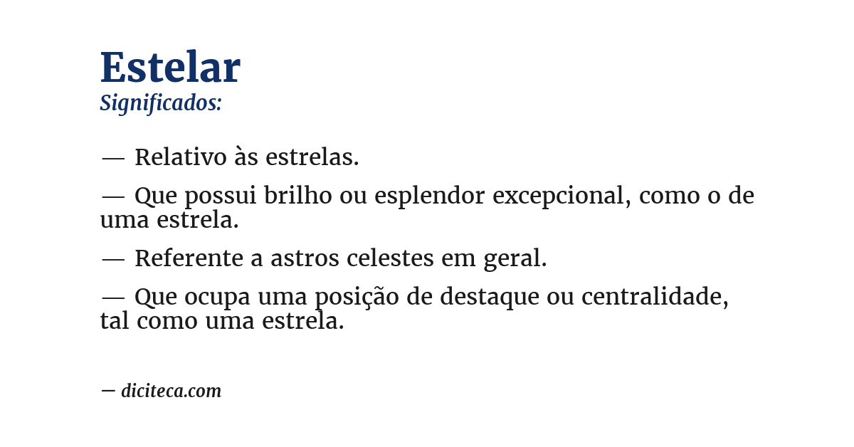 Significado de estelar