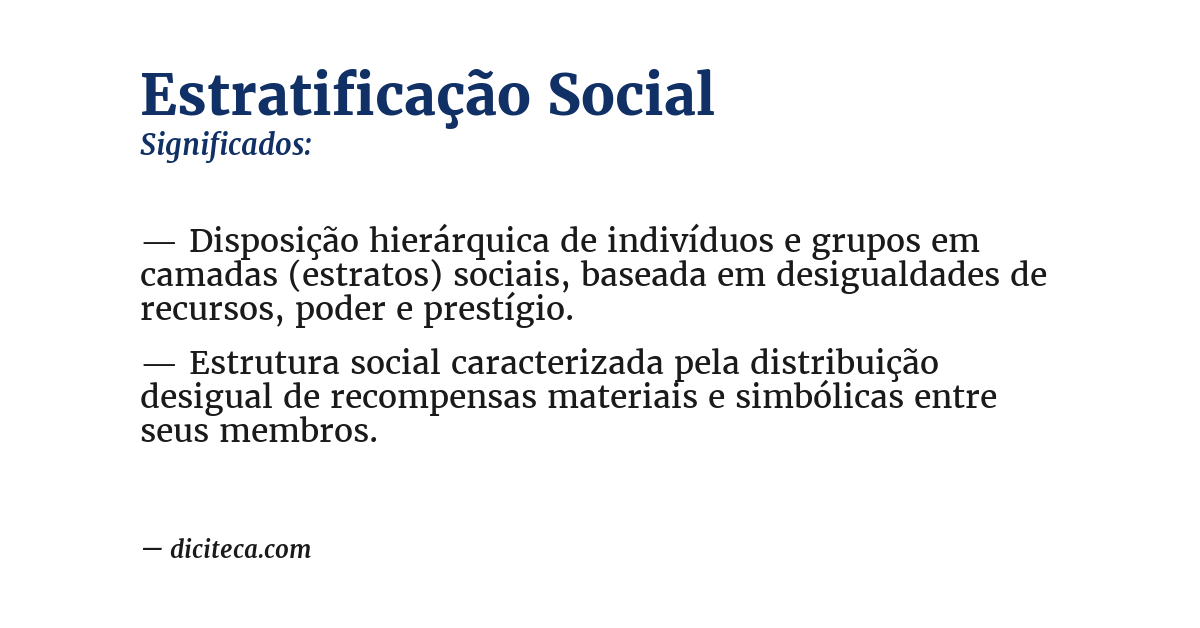 Significado de estratificação social